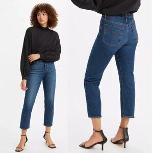 LEVI'S Premium Wedgie StraIght Ankle Jean Size 24 Salsa Charleston Outlasted